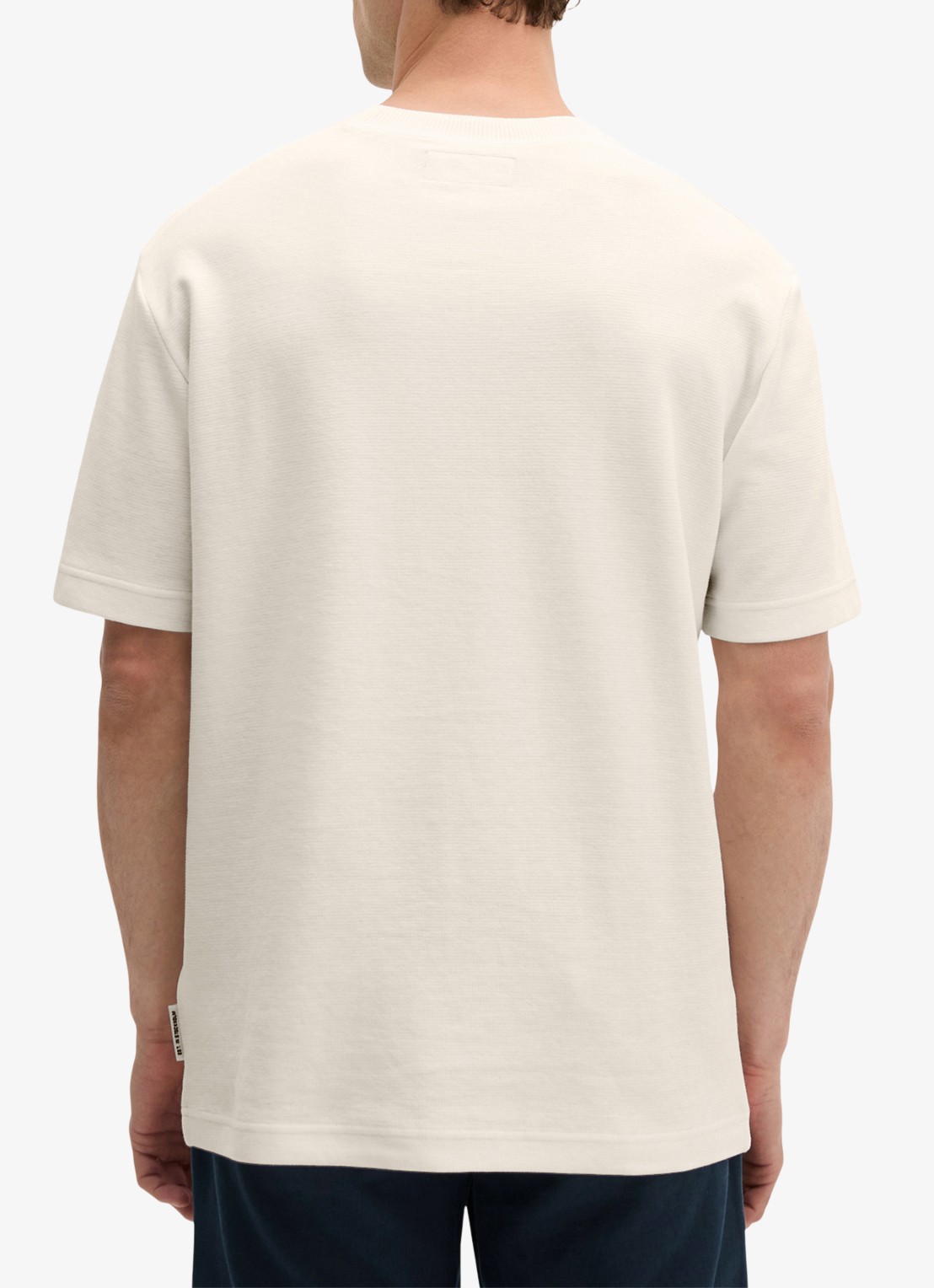 Marc O'Polo T-shirt met logo - achterkant 3 silky white-1183 / wit
