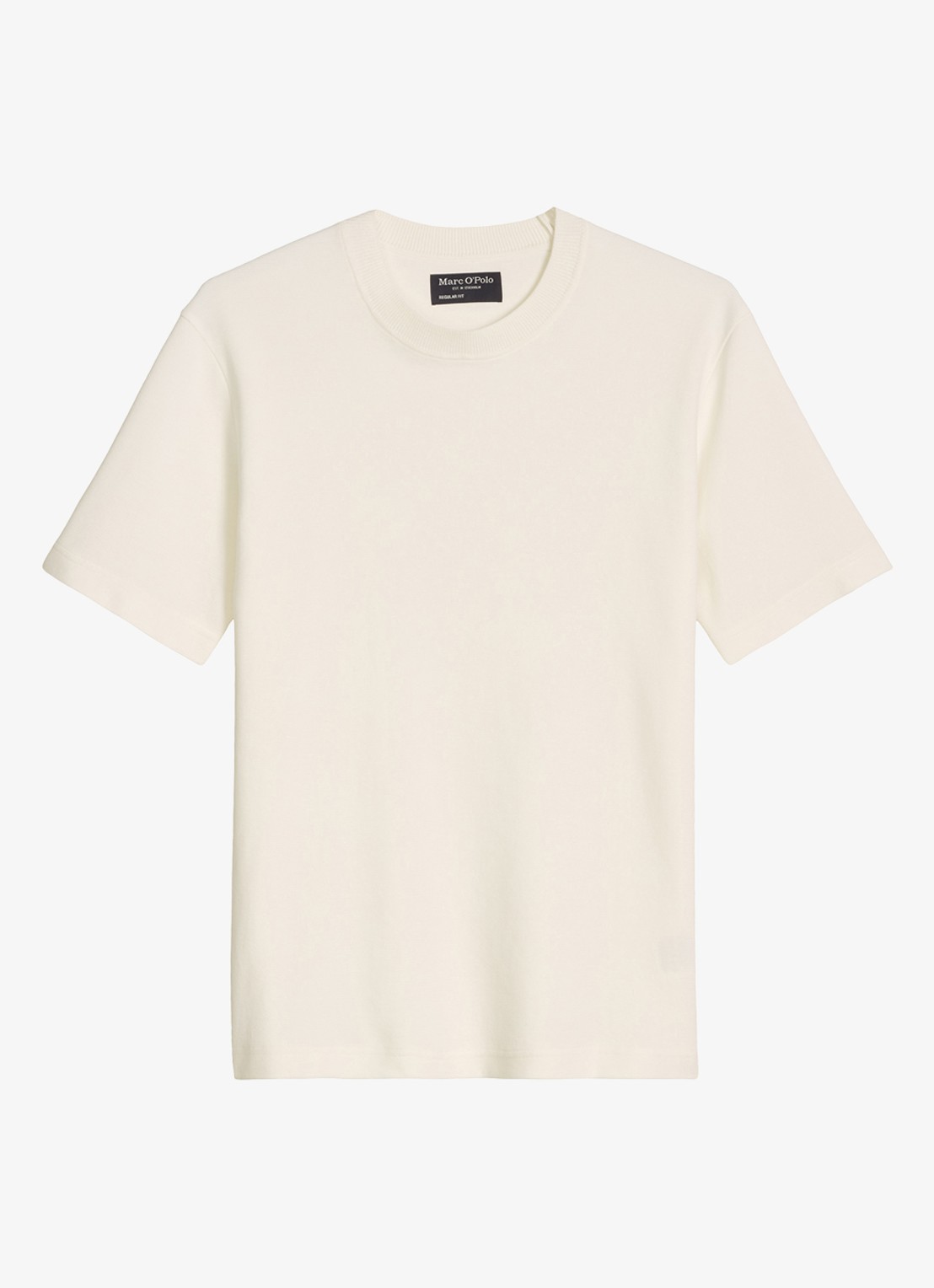 Marc O'Polo T-shirt met logo - voorkant 3 silky white-1183 / wit