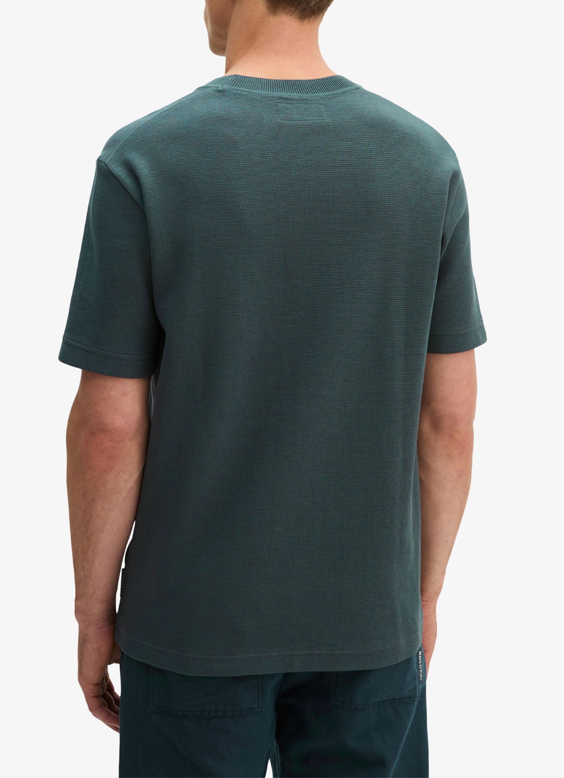 Marc O'Polo T-shirt met logo - achterkant mangrove-0362 / groen
