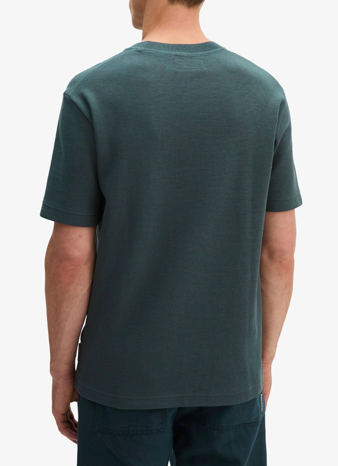 Marc O'Polo T-shirt met logo - achterkant mangrove-0362 / groen