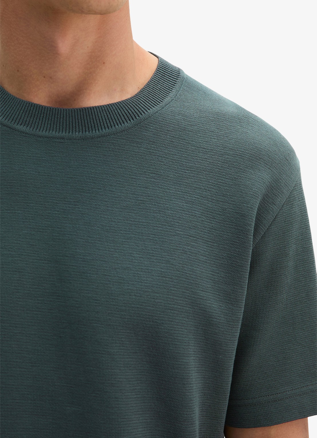 Marc O'Polo T-shirt met logo - detail 5 mangrove-0362 / groen