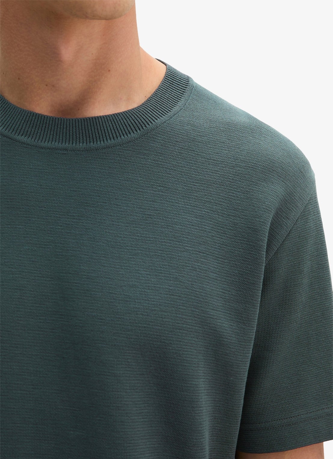 Marc O'Polo T-shirt met logo - detail 5 mangrove-0362 / groen