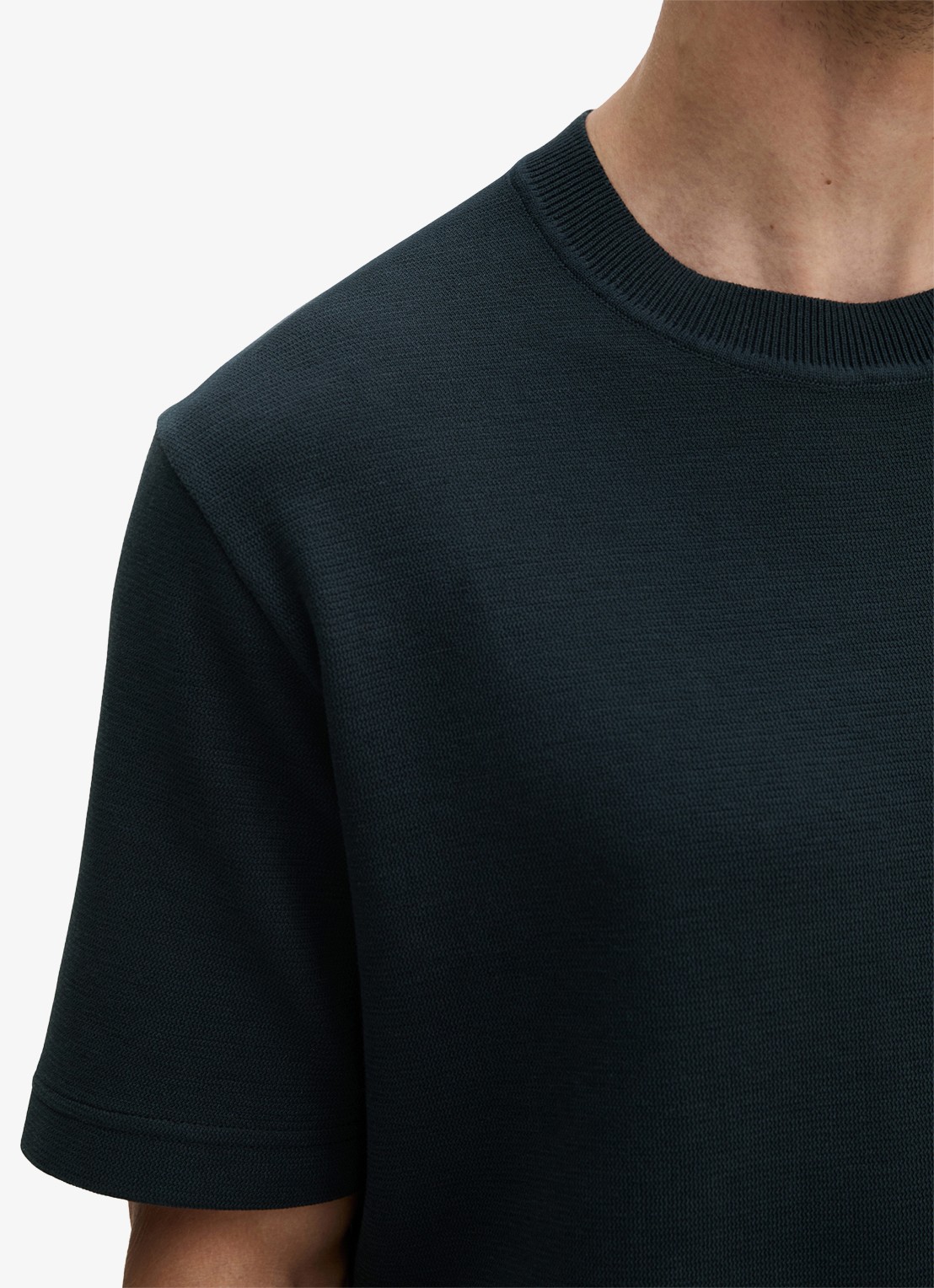 Marc O'Polo T-shirt met logo - detail 2 dark navy-4131 / blauw
