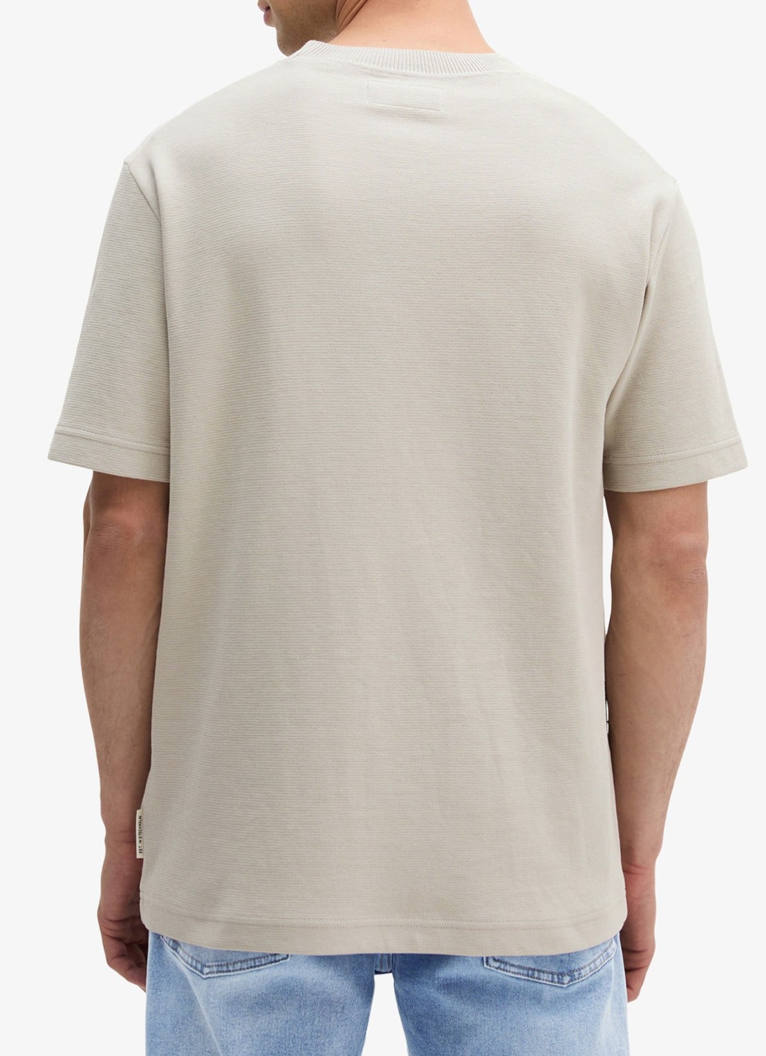 Marc O'Polo T-shirt met logo - achterkant 3 grey kit-0922 / grijs
