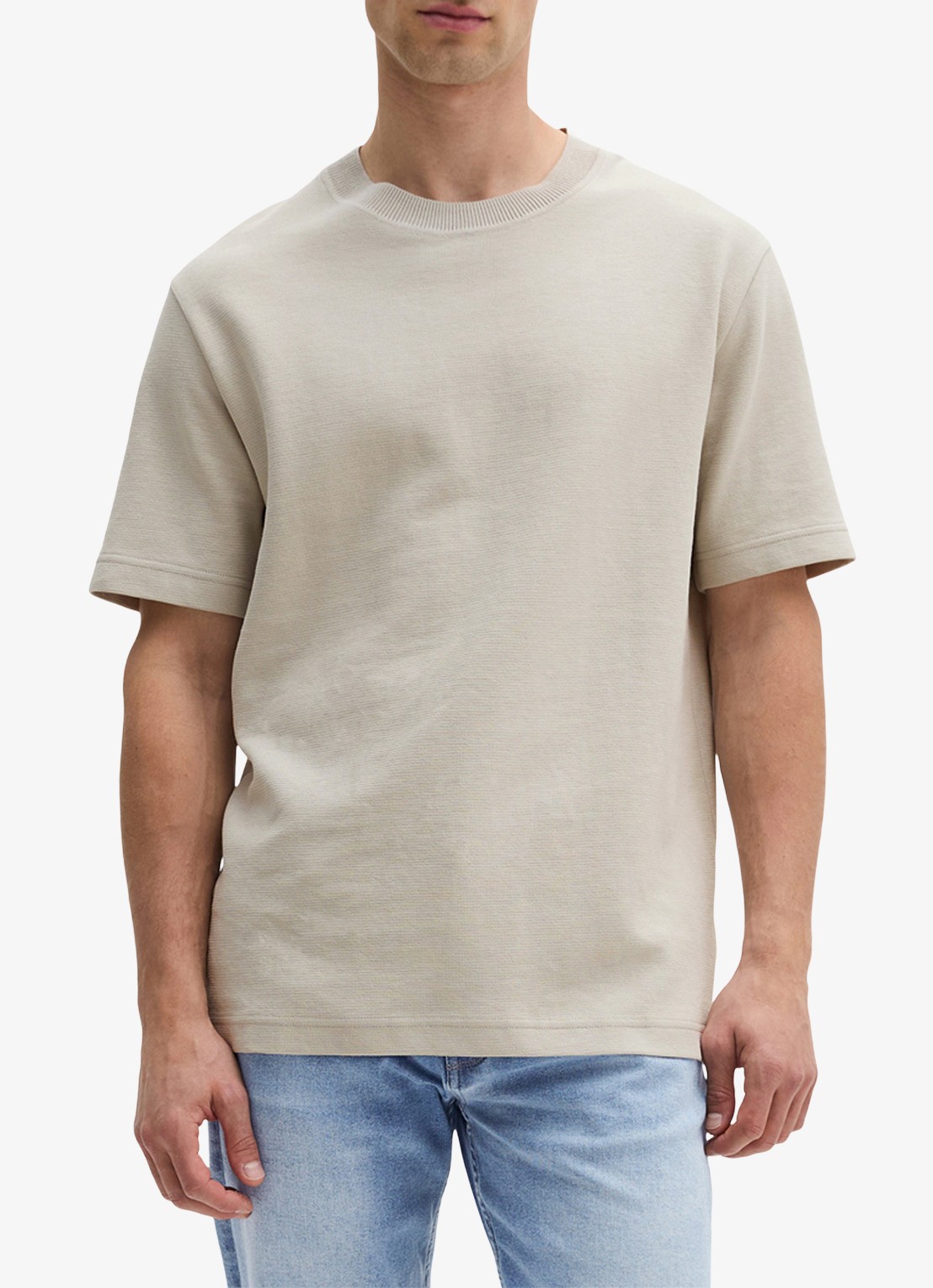 Marc O'Polo T-shirt met logo - detail 3 grey kit-0922 / grijs