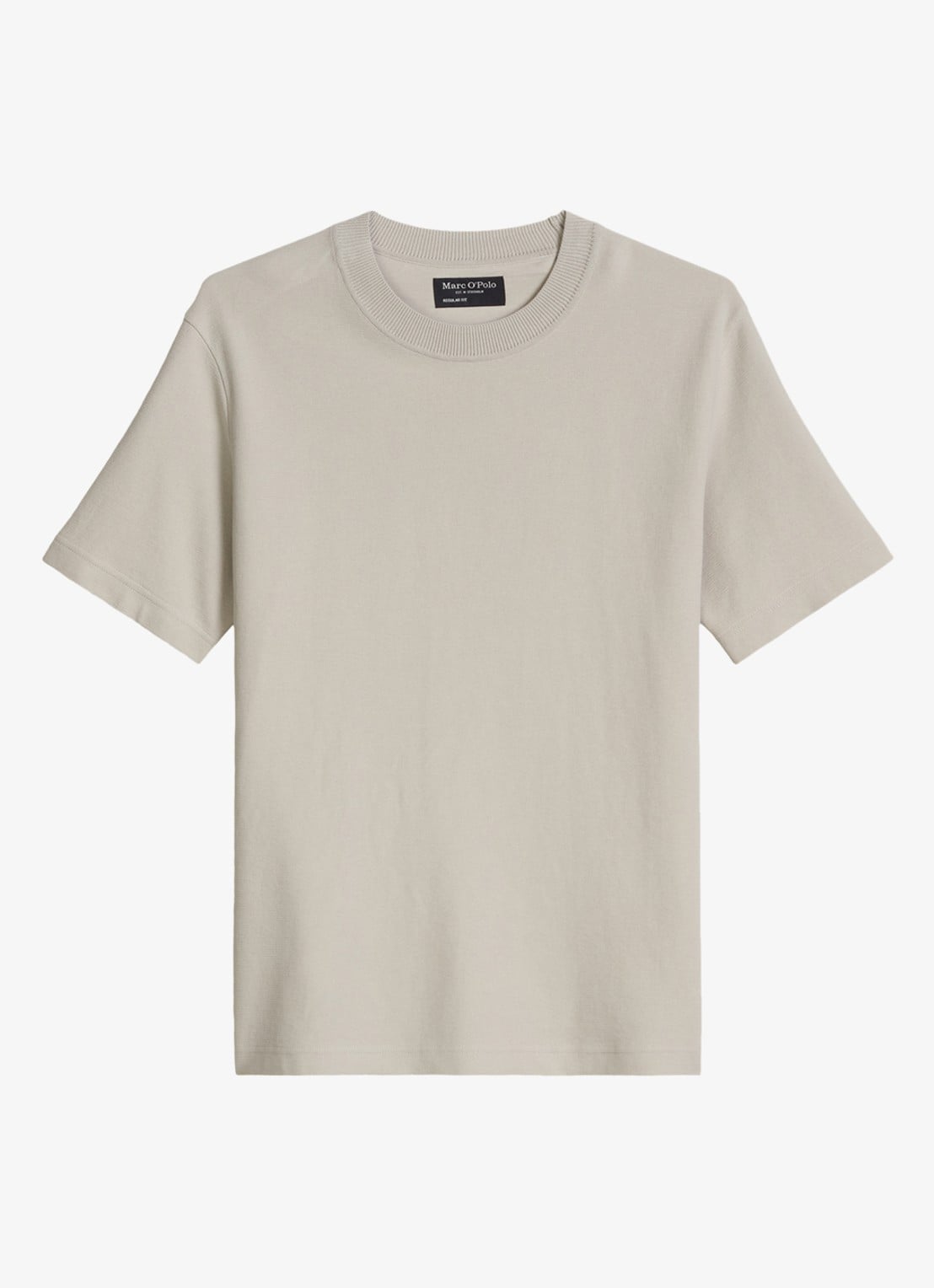 Marc O'Polo T-shirt met logo - voorkant 4 grey kit-0922 / grijs