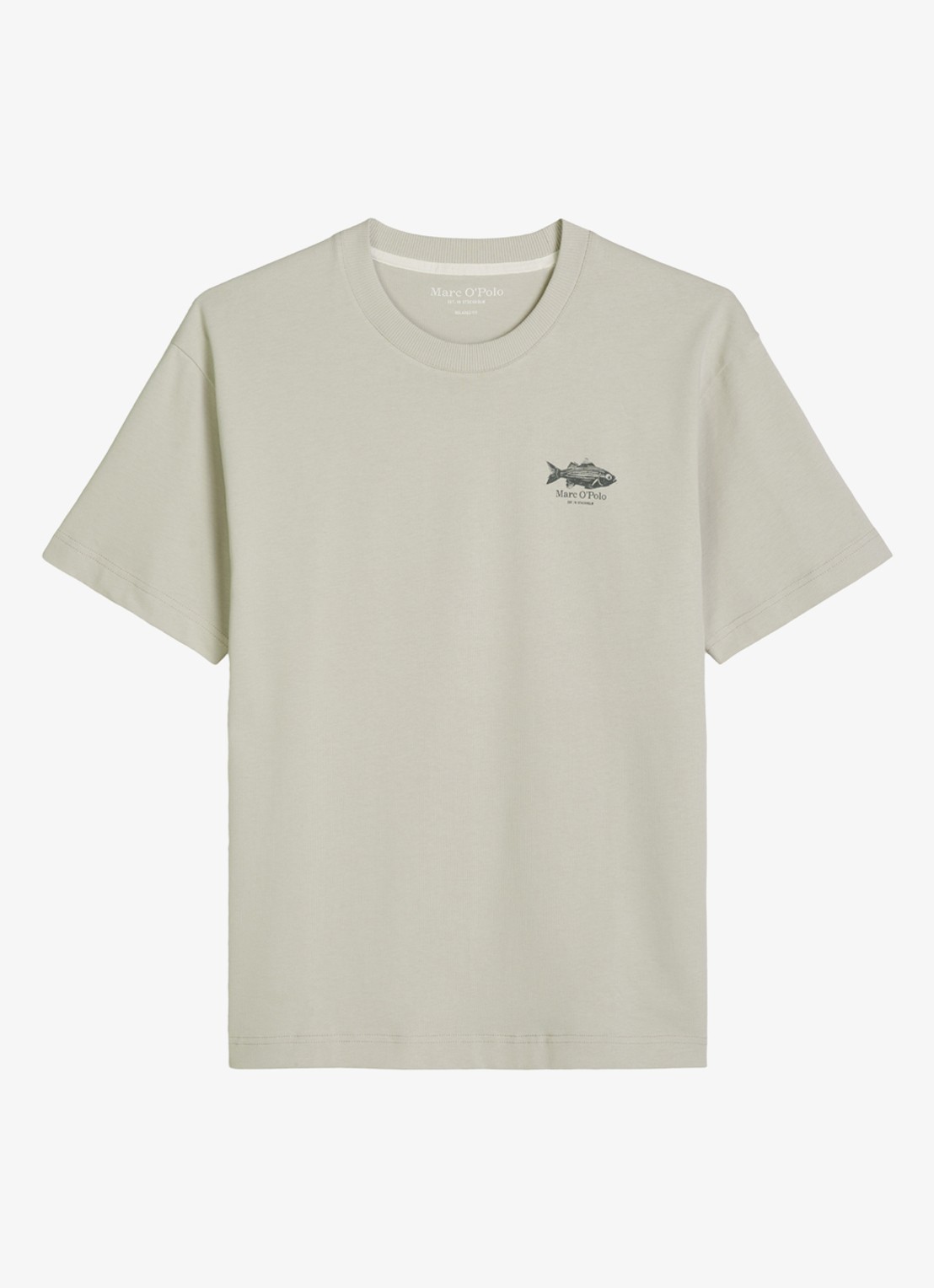 Marc O'Polo T-shirt met logo - voorkant 2 grey kit-0922 / grijs