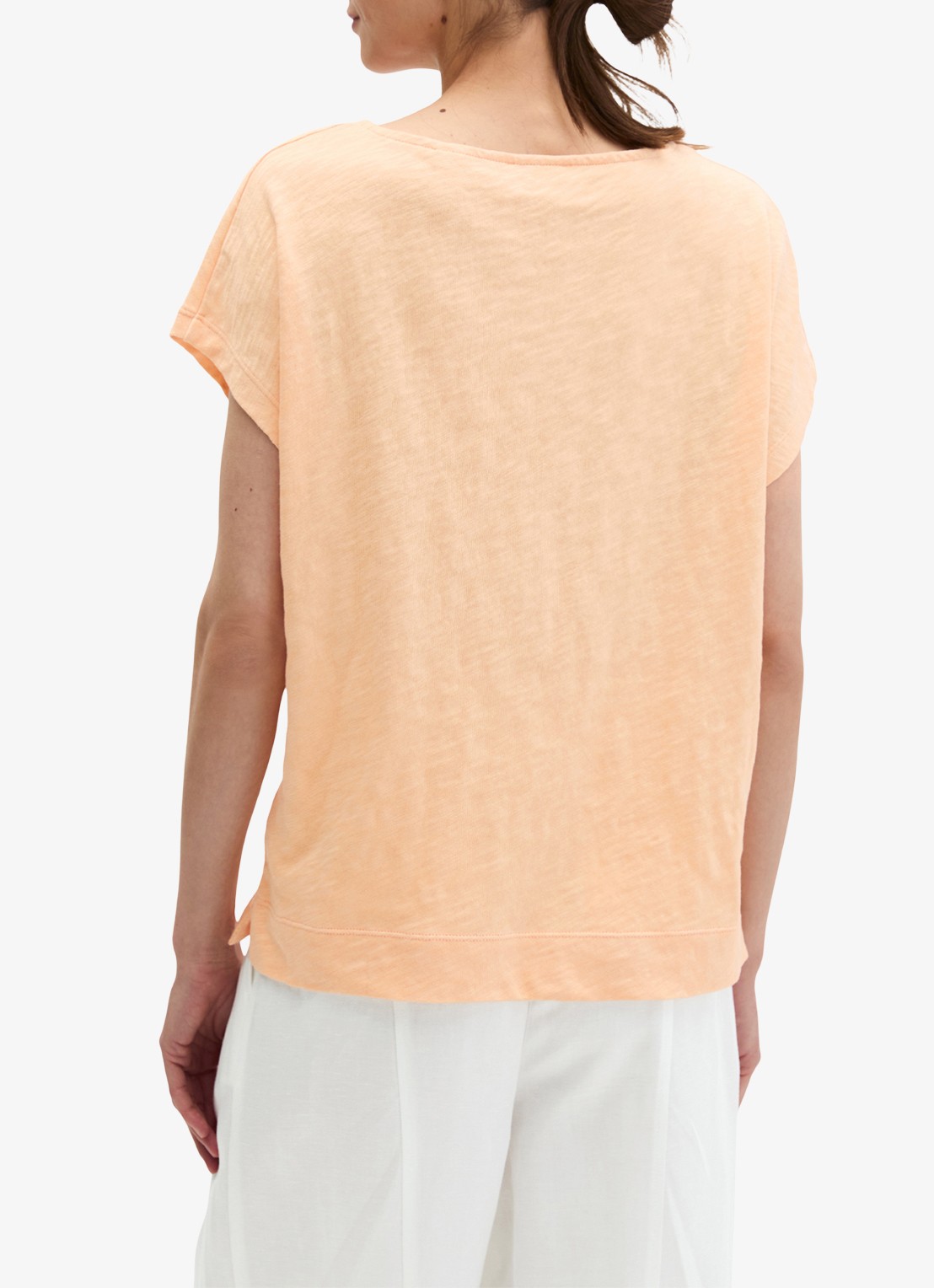 Marc O'Polo T-shirt met logoborduring - achterkant soft peach-9706 / roze