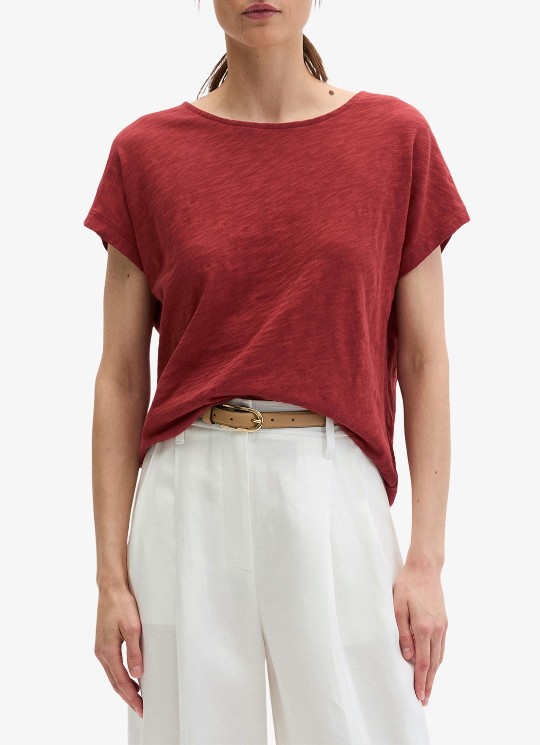 Marc O'Polo T-shirt met logoborduring - detail 2 tall poppy-6896 / paars