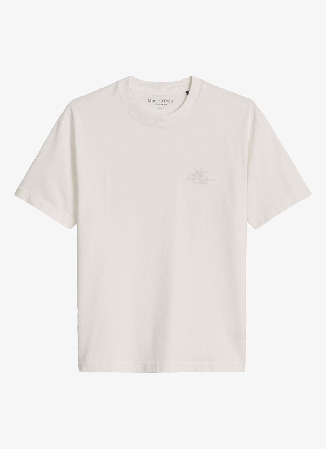 Marc O'Polo T-shirt met logoprint - voorkant silky white-1183 / wit