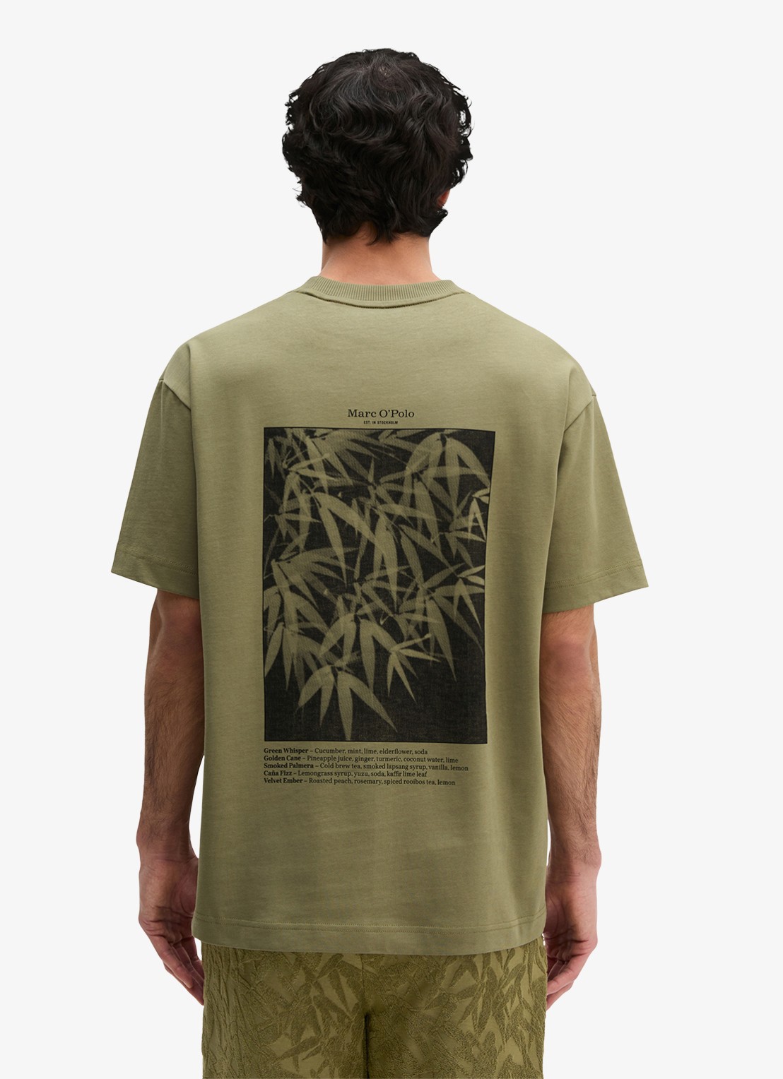 Marc O'Polo T-shirt met logoprint - achterkant 3 fresh seaweed-2945 / groen