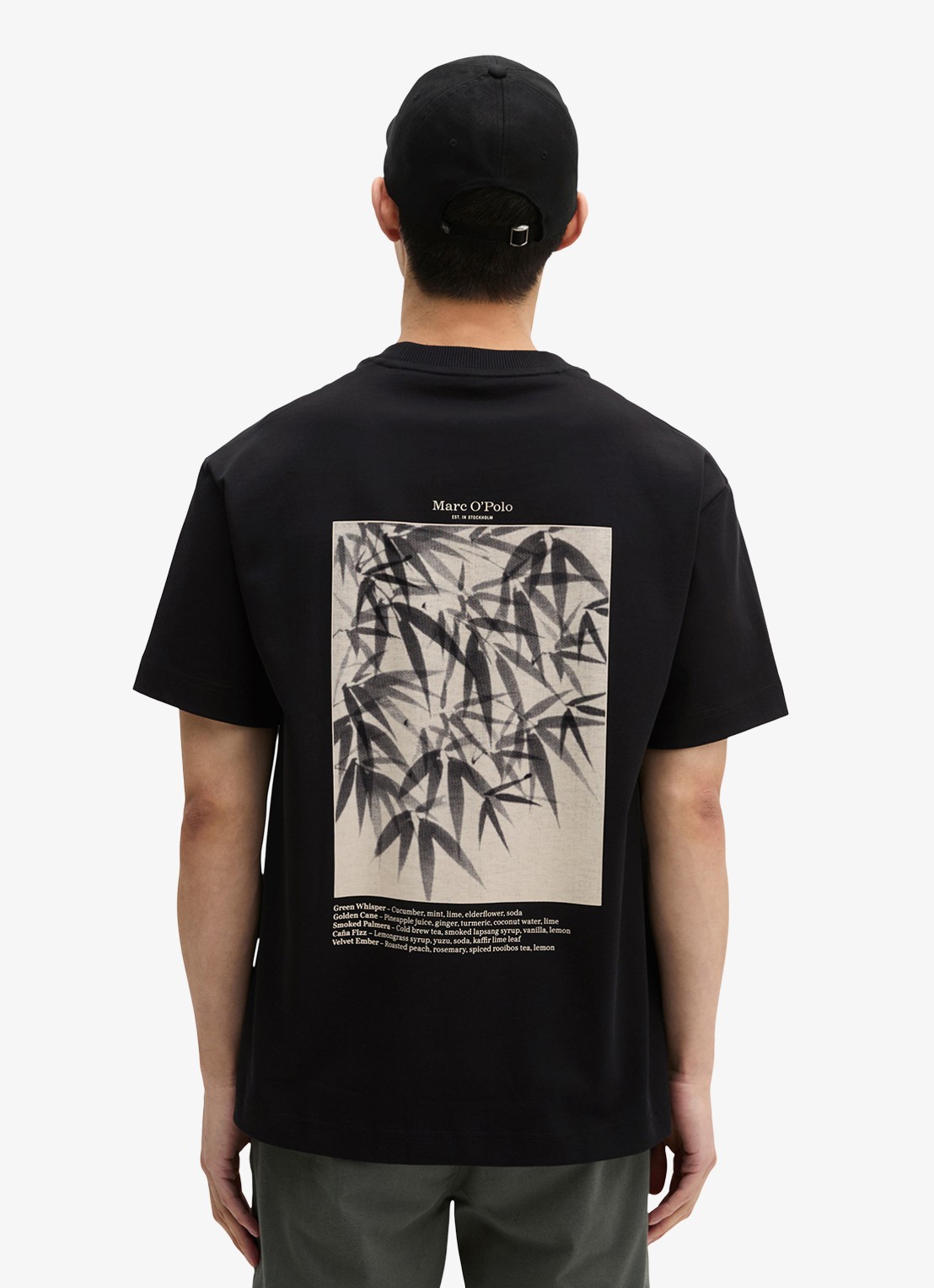 Marc O'Polo T-shirt met logoprint - achterkant 4 black-0001 / zwart
