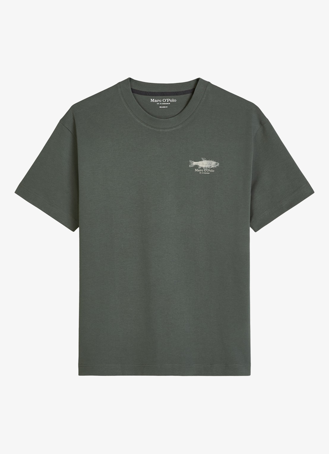 Marc O'Polo T-shirt met print - voorkant mangrove-0362 / groen