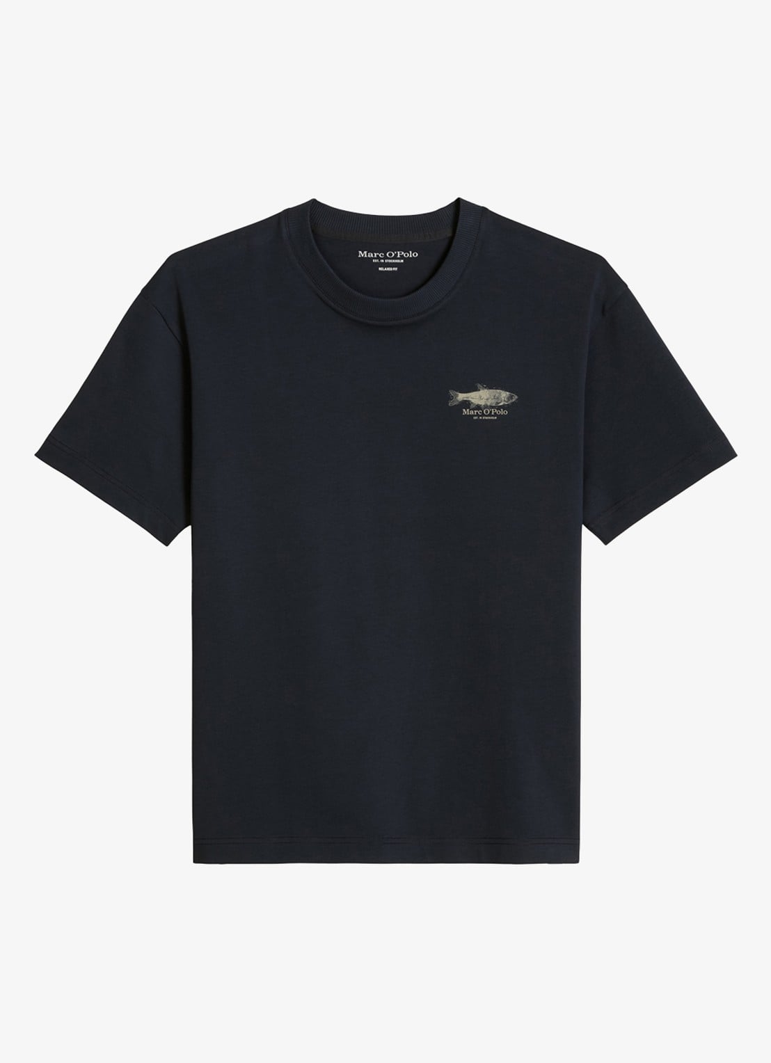 Marc O'Polo T-shirt met print - voorkant dark navy-4131 / blauw