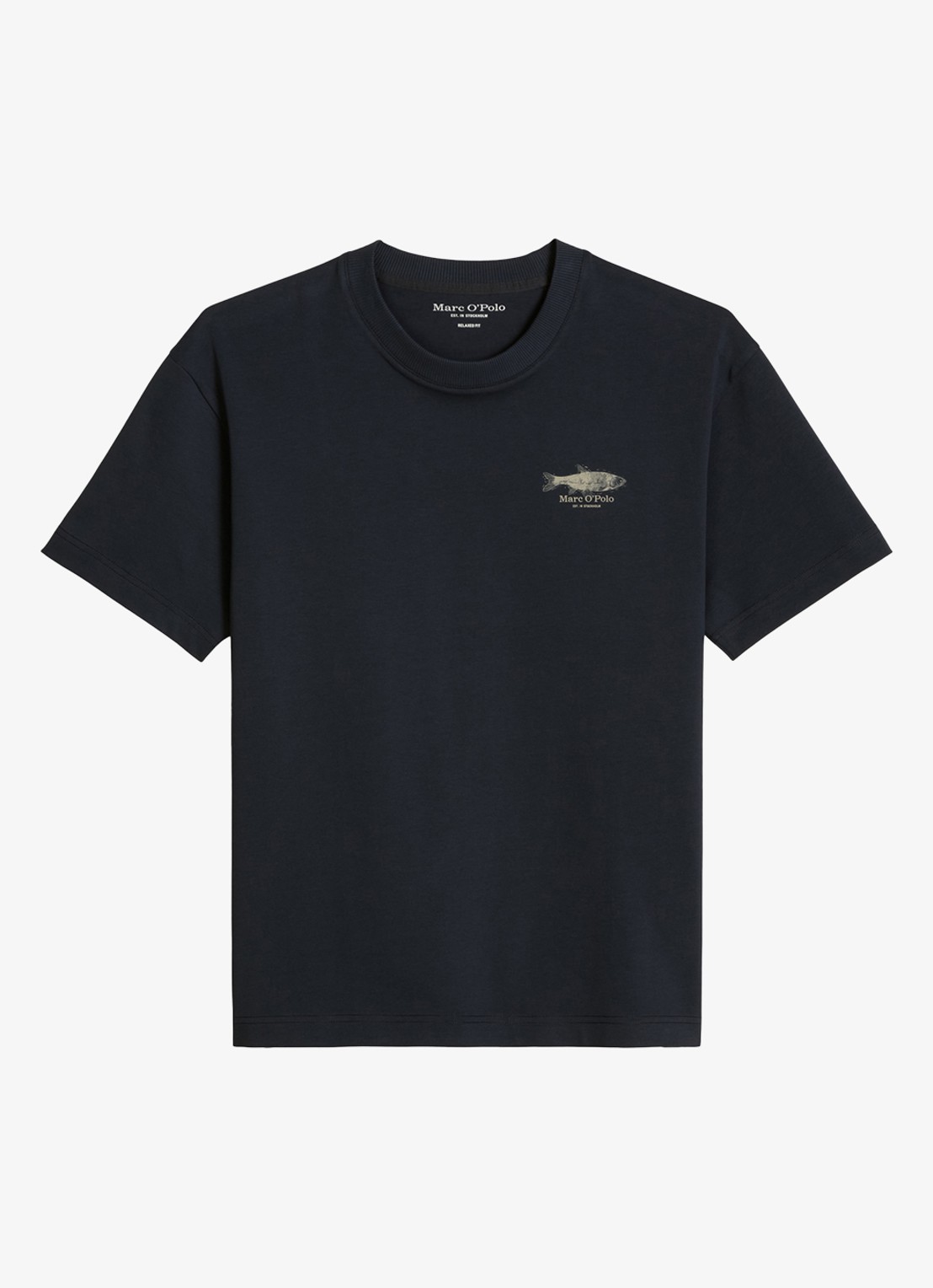 Marc O'Polo T-shirt met print - voorkant dark navy-4131 / blauw