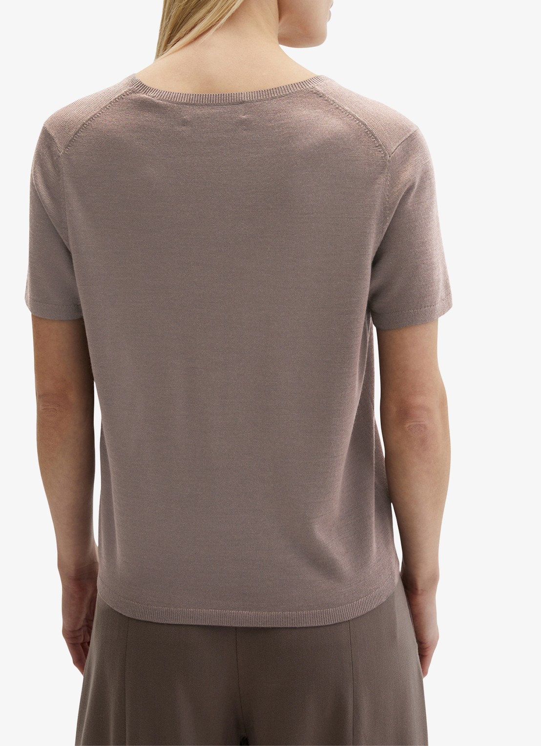 Marc O'Polo T-shirt met ronde hals - achterkant 5 bruin