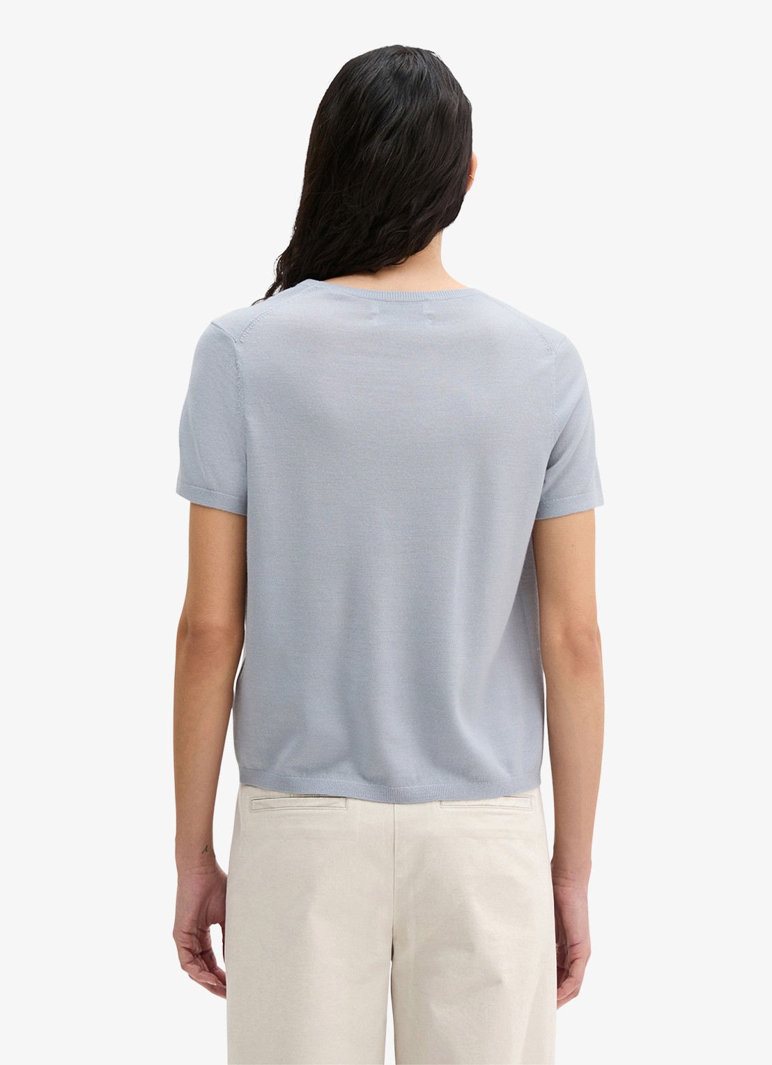 Marc O'Polo T-shirt met ronde hals - achterkant 5 grijsmele