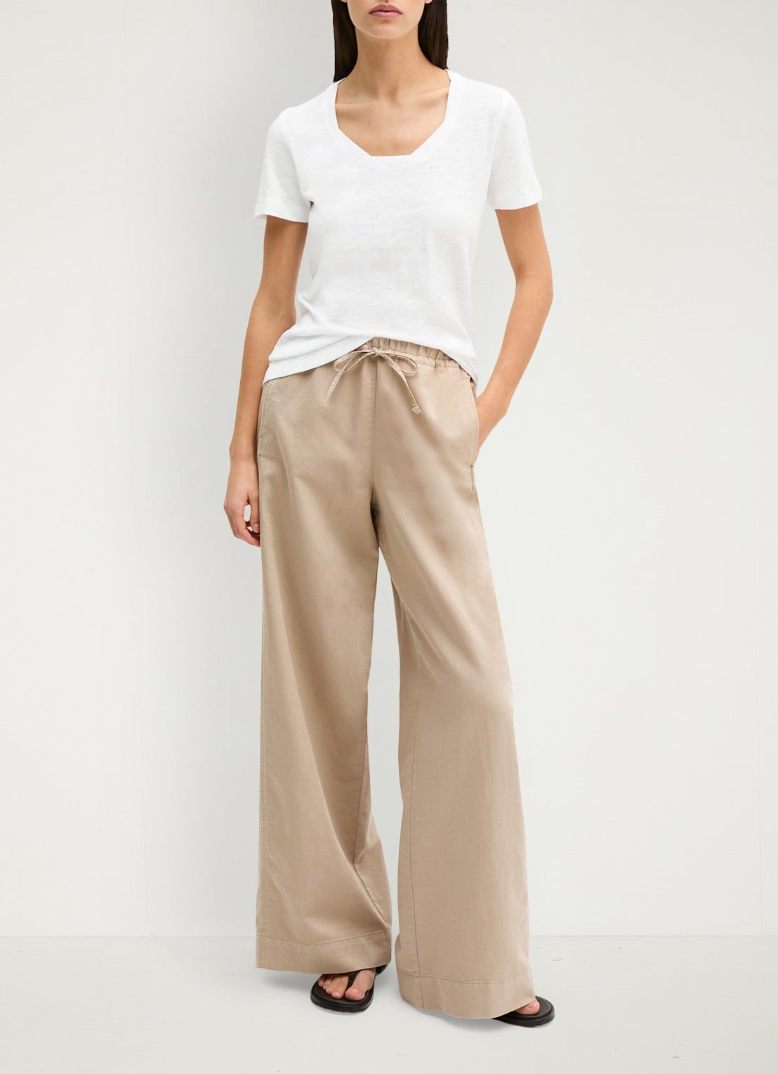 Marc O'Polo T-shirt met ronde hals - voorkant 3 wit