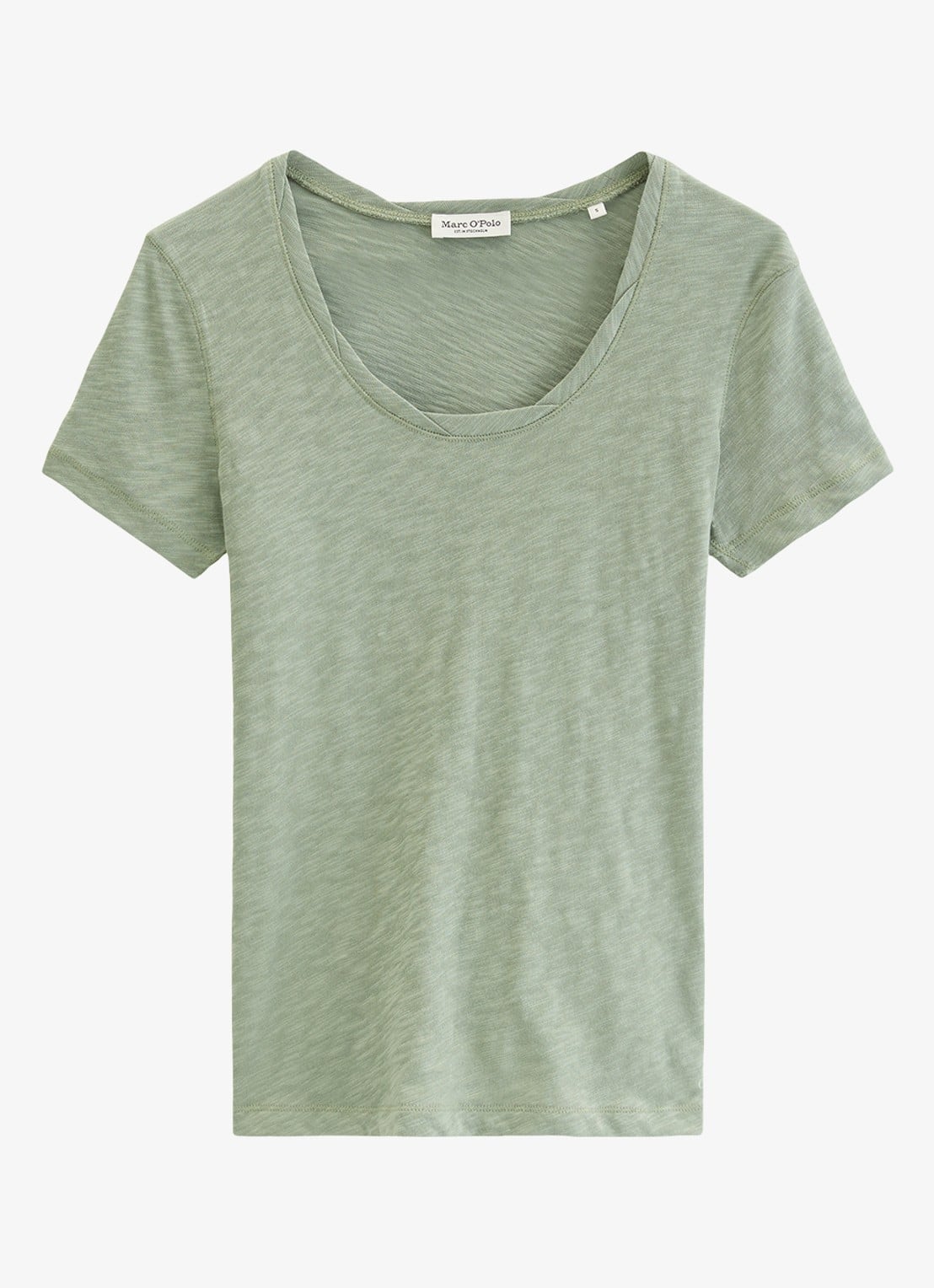 Marc O'Polo T-shirt met ronde hals - voorkant 2 lindegroen