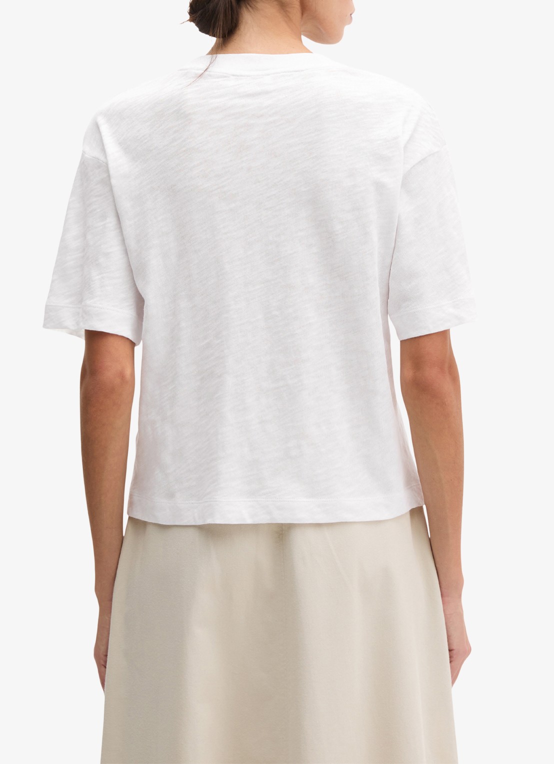 Marc O'Polo T-shirt met ronde hals - achterkant 3 wit
