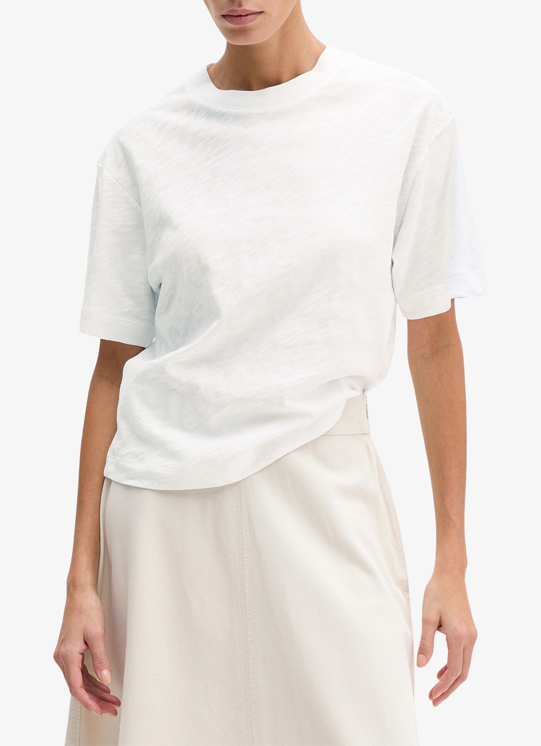 Marc O'Polo T-shirt met ronde hals - detail wit