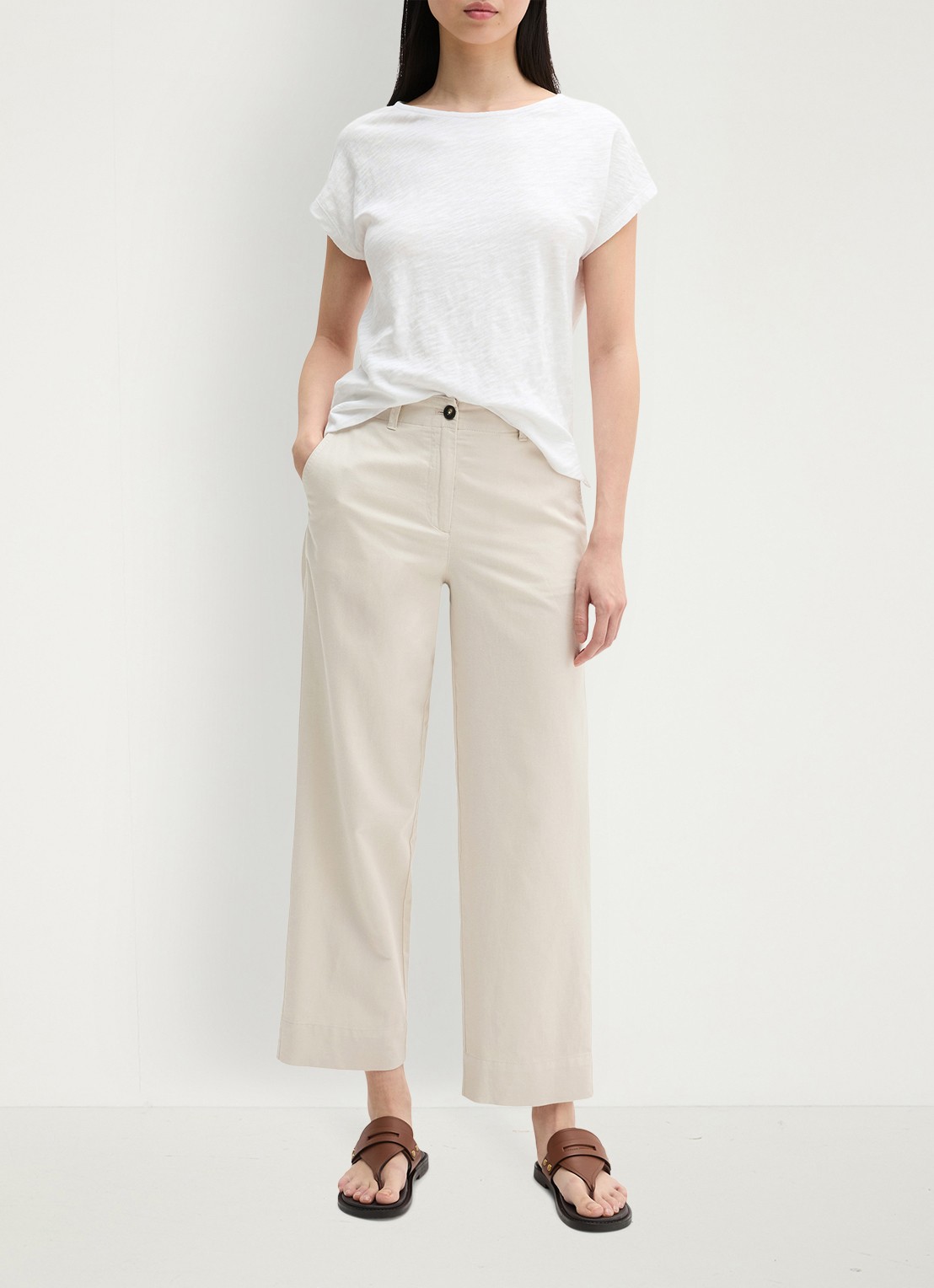 Marc O'Polo T-shirt met ronde hals - voorkant 3 wit