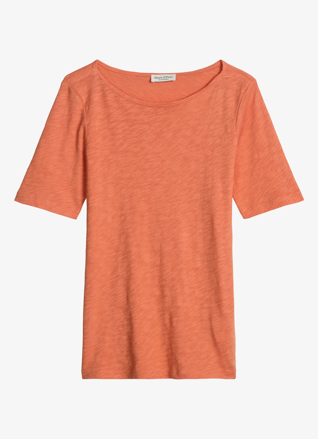 Marc O'Polo T-shirt met ronde hals  - voorkant warm orange-9326 / oranje