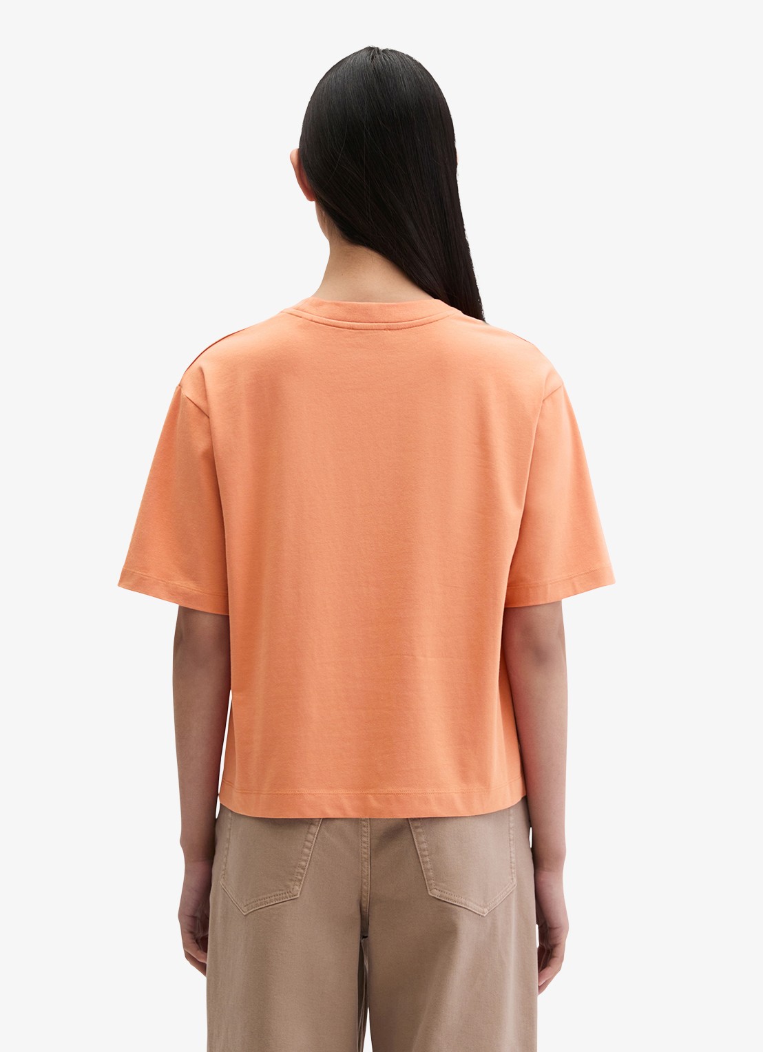 Marc O'Polo T-shirt met ronde hals - achterkant warm orange-9326 / oranje