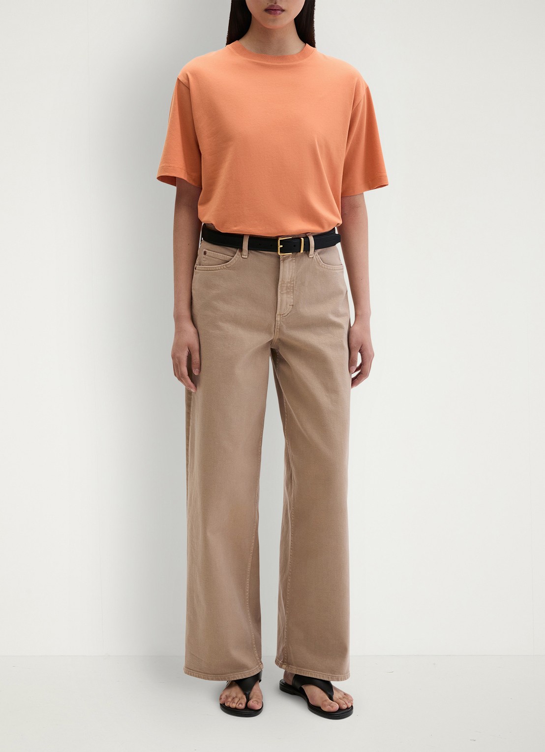 Marc O'Polo T-shirt met ronde hals - voorkant 4 warm orange-9326 / oranje