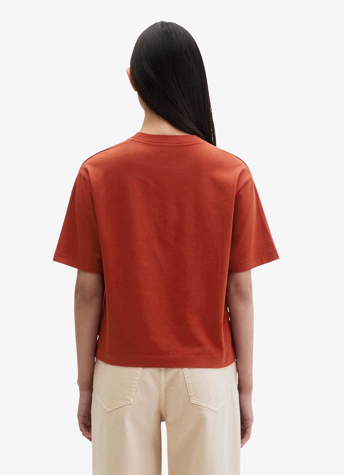 Marc O'Polo T-shirt met ronde hals - achterkant tall poppy-6896 / paars
