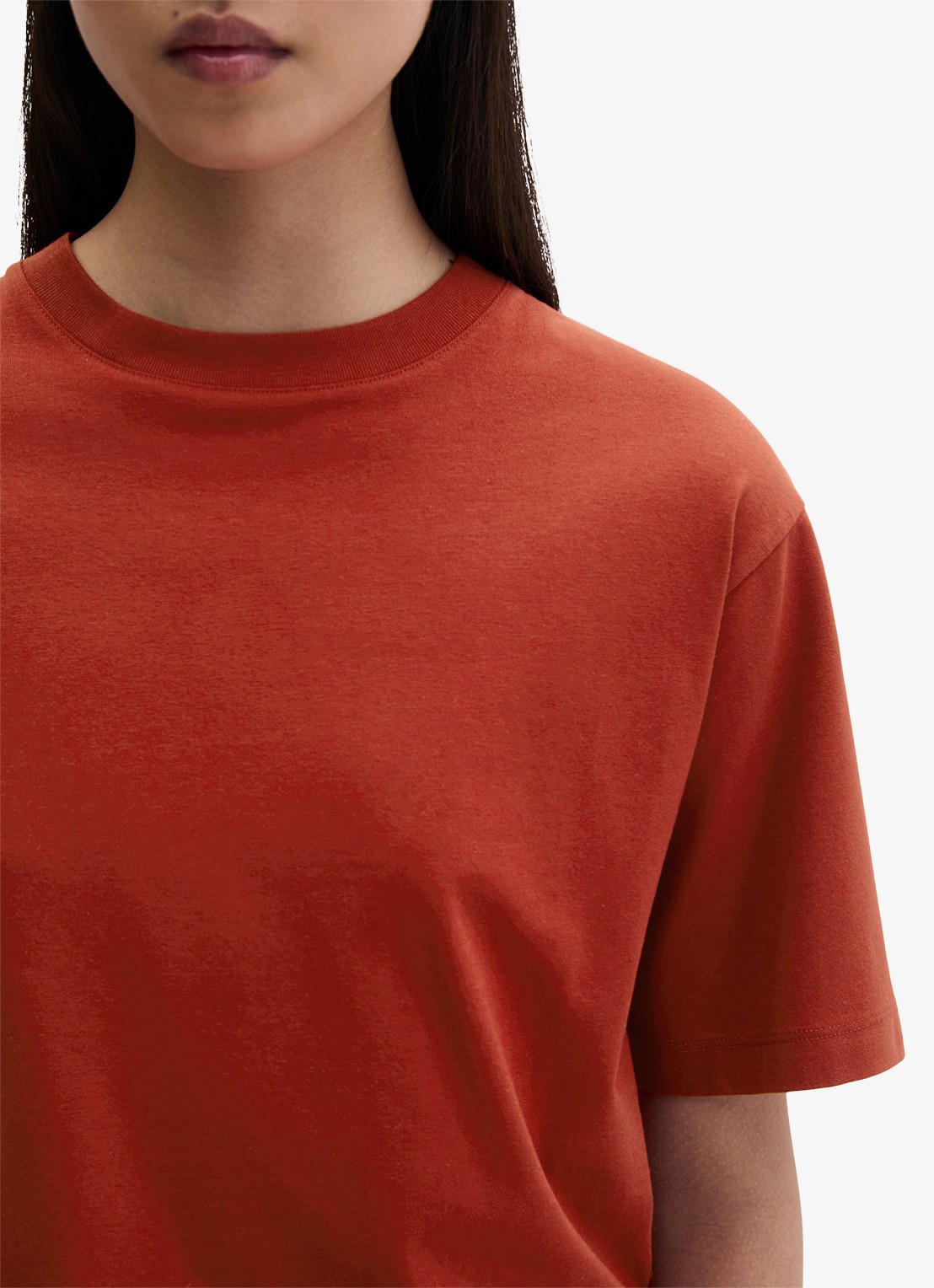 Marc O'Polo T-shirt met ronde hals - detail 5 tall poppy-6896 / paars