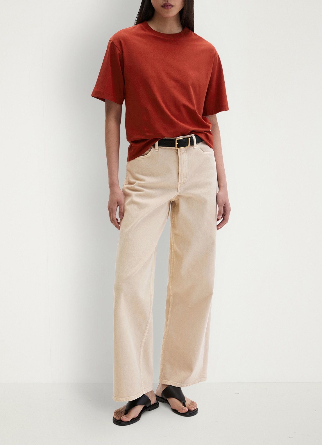 Marc O'Polo T-shirt met ronde hals - voorkant 3 tall poppy-6896 / paars