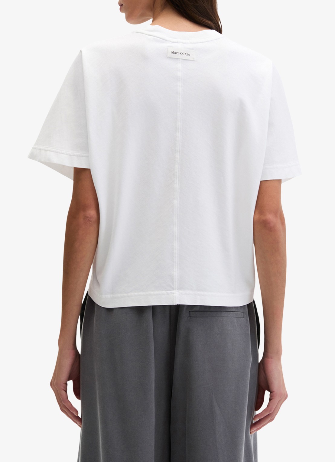 Marc O'Polo T-shirt met ronde hals - achterkant 5 white-0163 / wit