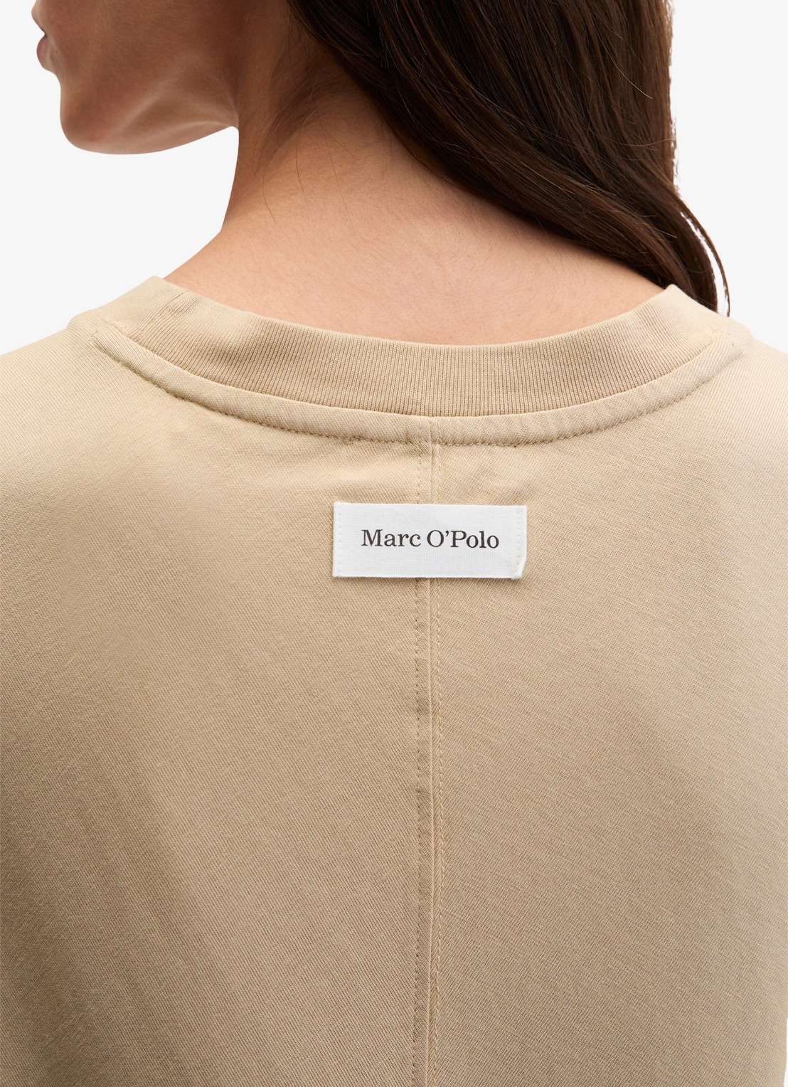 Marc O'Polo T-shirt met ronde hals - detail 5 sandpaper-2326 / beige