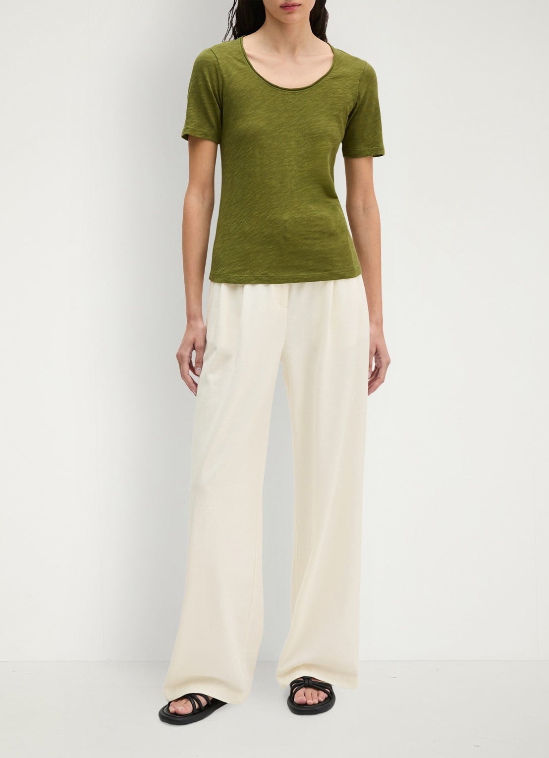 Marc O'Polo T-shirt met ronde hals - voorkant 2 shaded fern / groen