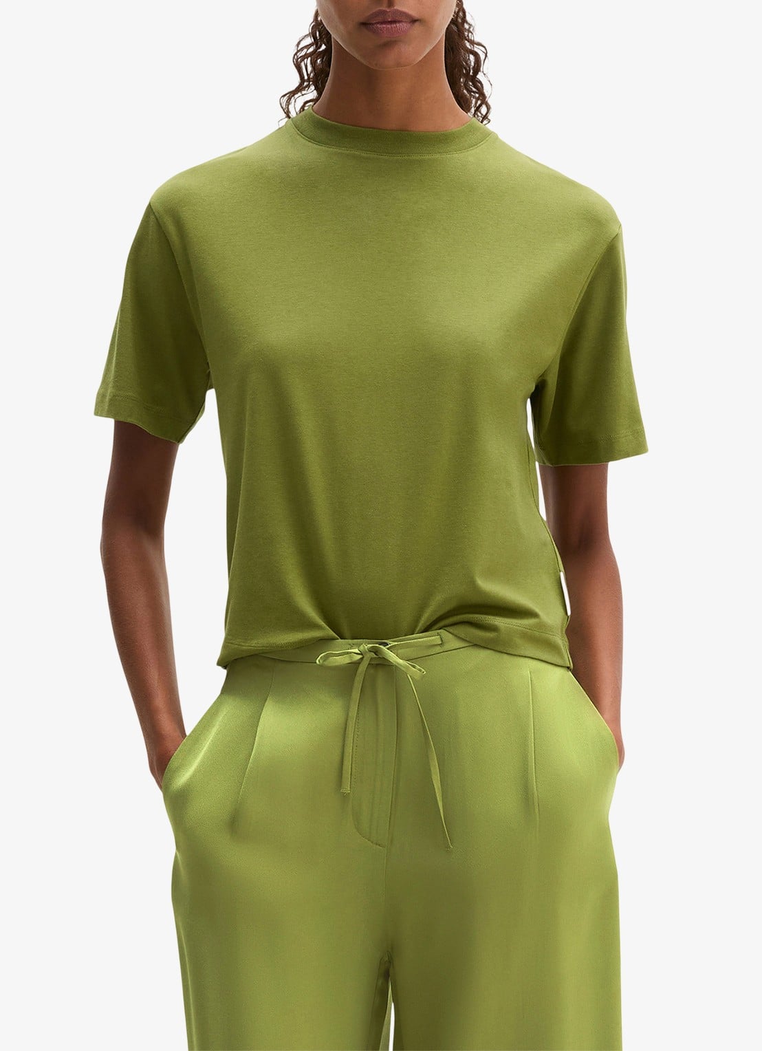 Marc O'Polo T-shirt met ronde hals - detail 3 shaded fern / groen