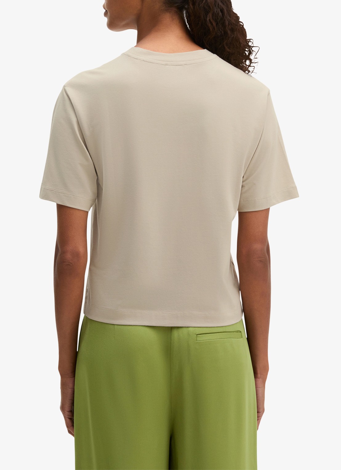 Marc O'Polo T-shirt met ronde hals - achterkant 5 linen beige / grijs