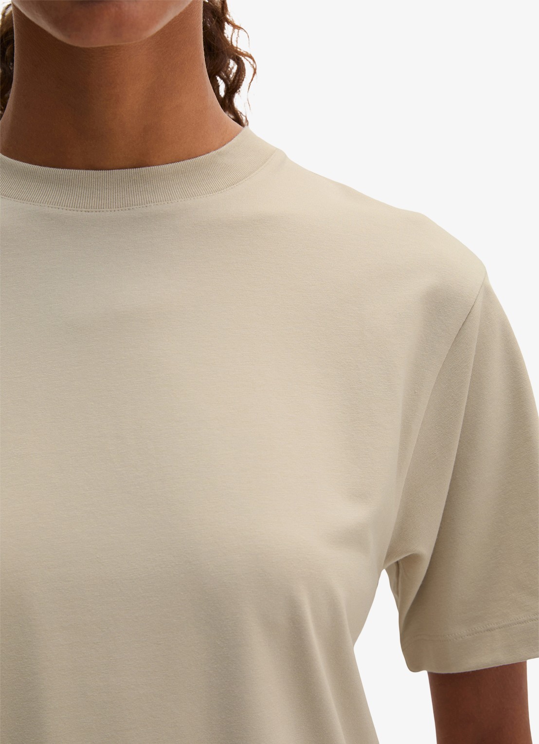 Marc O'Polo T-shirt met ronde hals - detail 2 linen beige / grijs