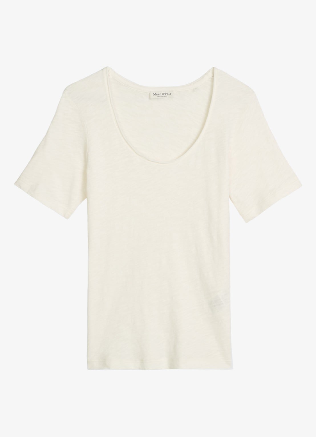 Marc O'Polo T-shirt met ronde hals - voorkant 4 white cotton / wit