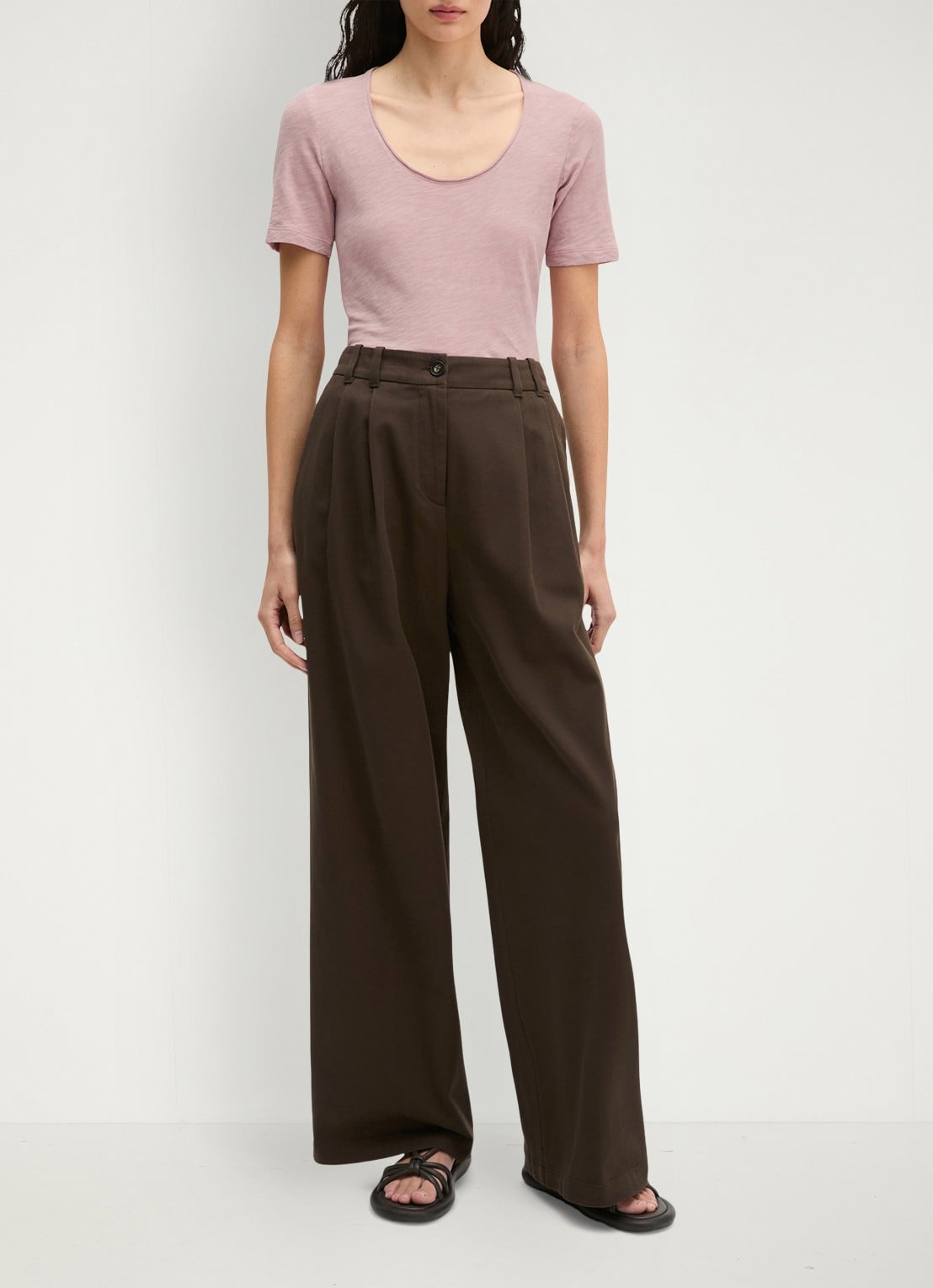Marc O'Polo T-shirt met ronde hals - voorkant 4 mild rose / paars