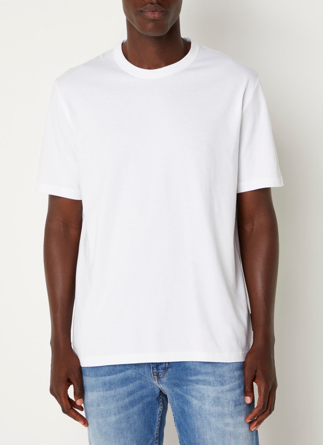 Marc O'Polo T-shirt met ronde hals - detail 4 wit