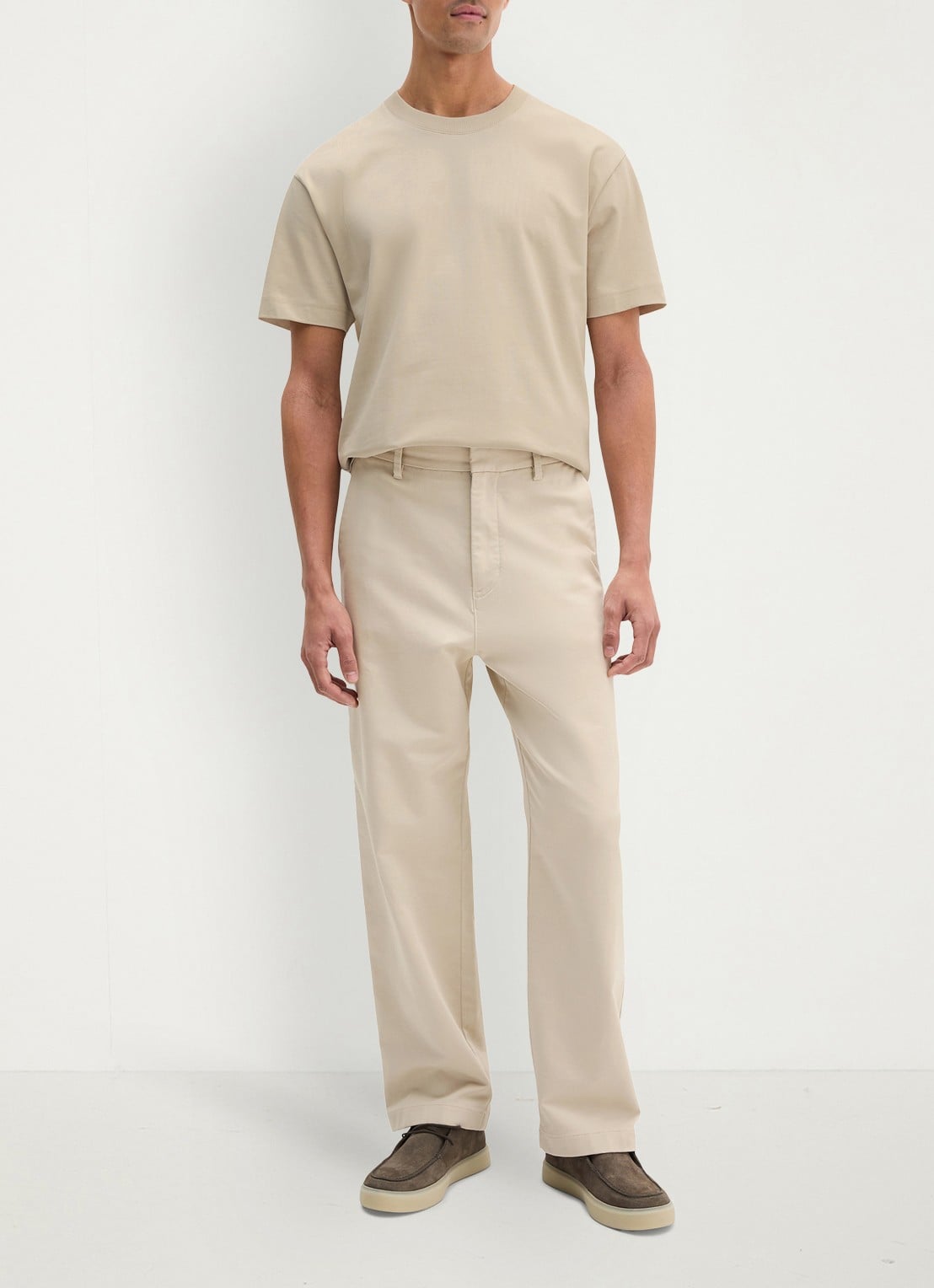 Marc O'Polo T-shirt met ronde hals - voorkant 3 beige