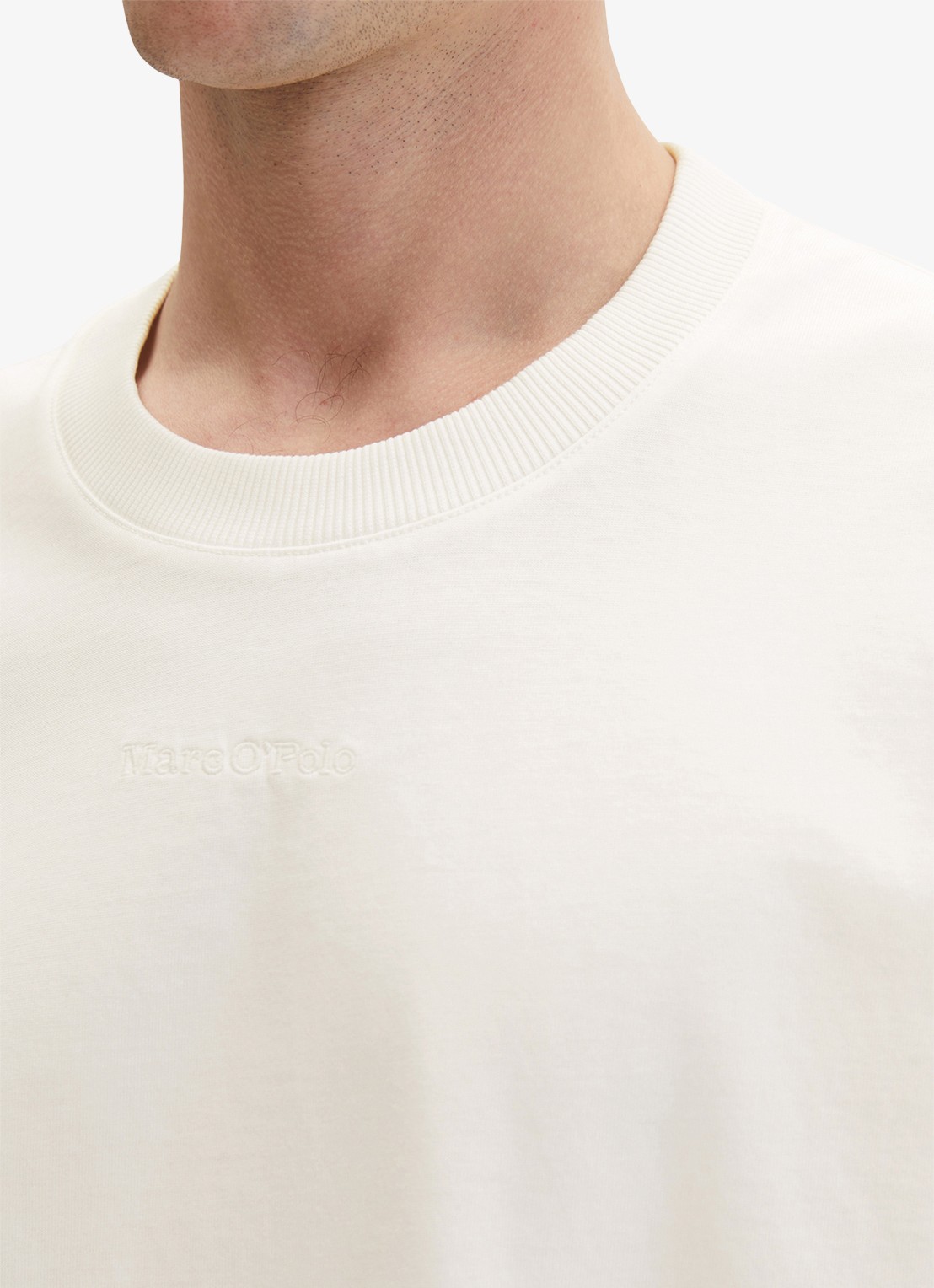 Marc O'Polo T-shirt met ronde hals - detail 3 gebroken wit