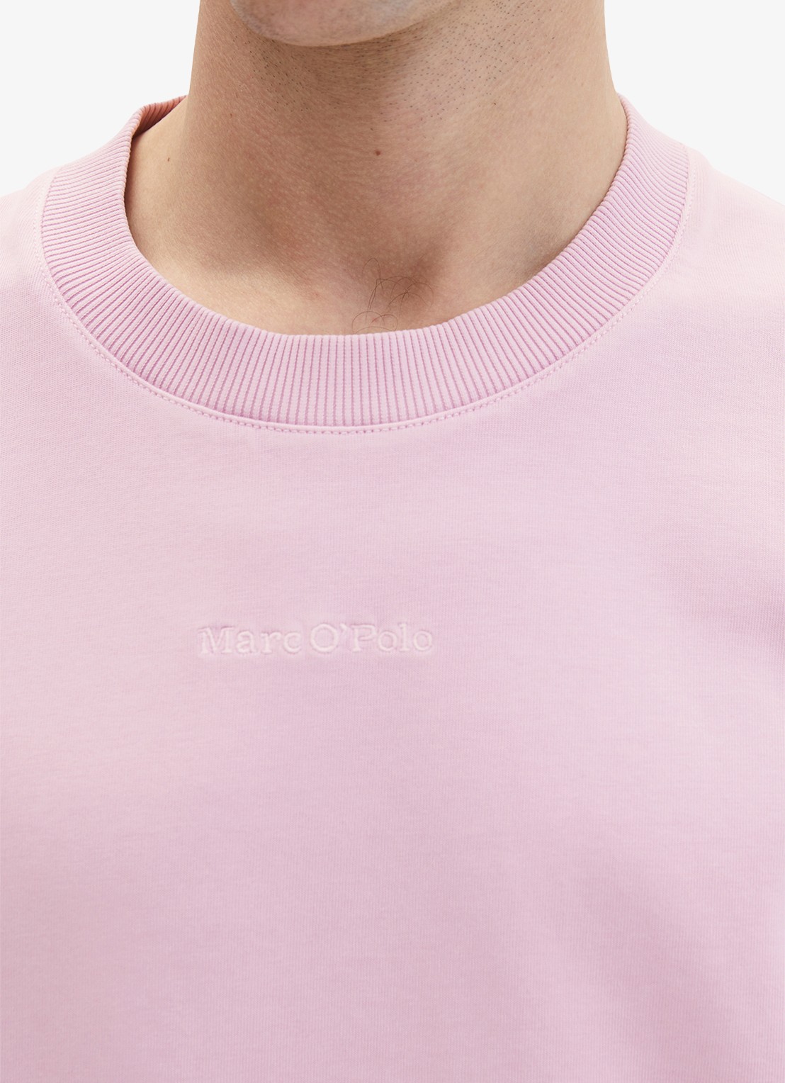 Marc O'Polo T-shirt met ronde hals - detail 5 lichtroze