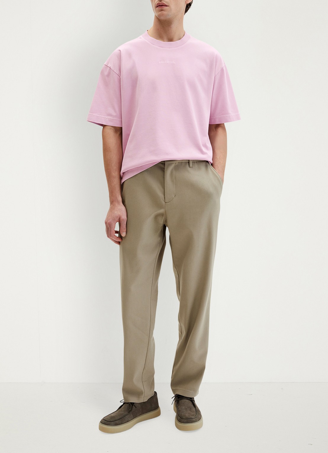 Marc O'Polo T-shirt met ronde hals - voorkant 3 lichtroze