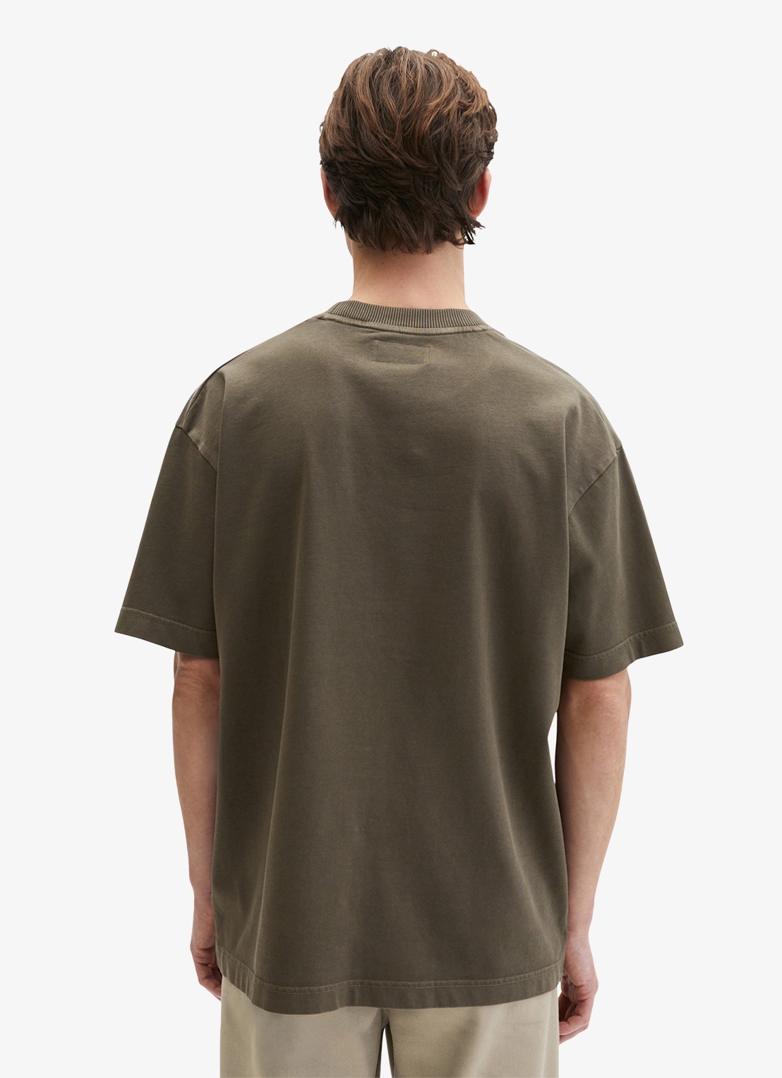 Marc O'Polo T-shirt met ronde hals - achterkant 3 bronsgroen