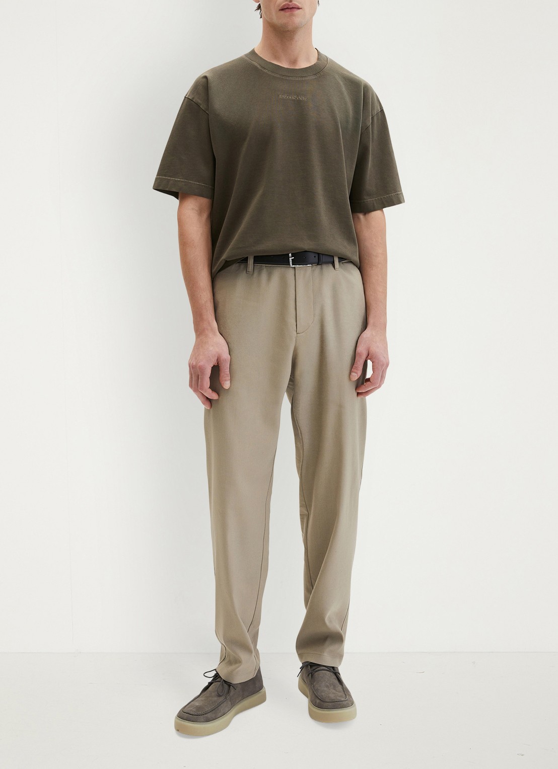 Marc O'Polo T-shirt met ronde hals - voorkant 2 bronsgroen