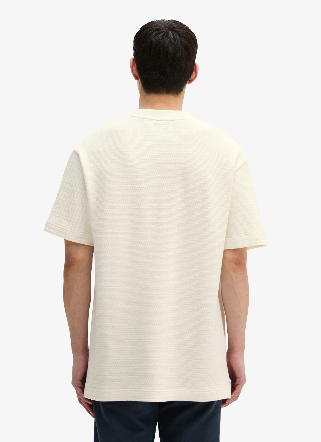 Marc O'Polo T-shirt met ronde hals - achterkant 3 silky white-1183 / wit