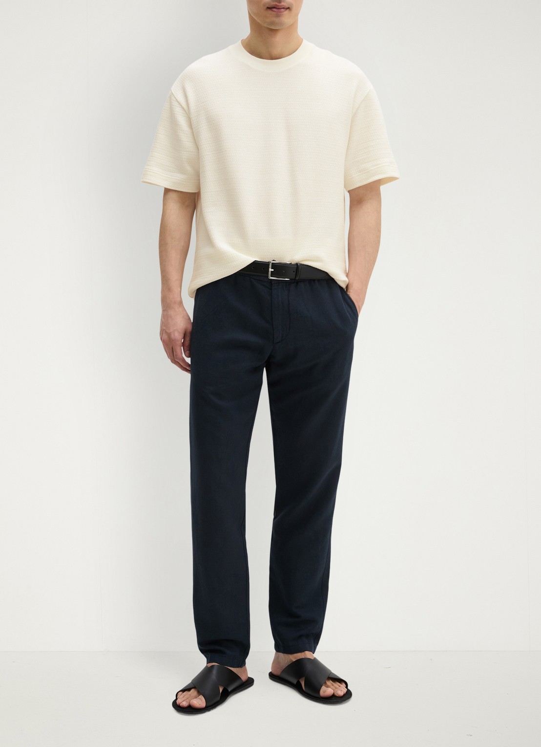 Marc O'Polo T-shirt met ronde hals - voorkant 5 silky white-1183 / wit