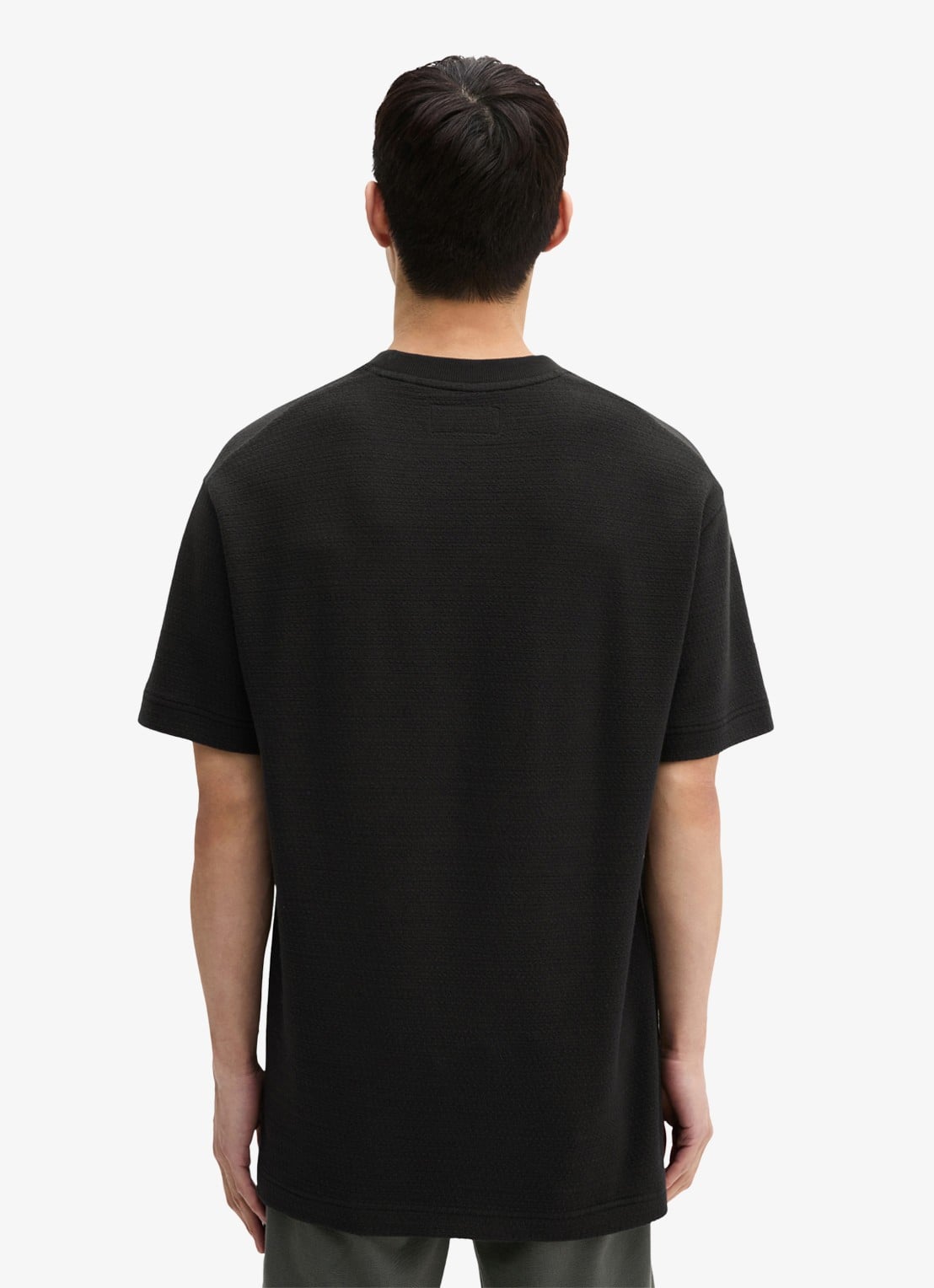 Marc O'Polo T-shirt met ronde hals - achterkant black-0001 / zwart